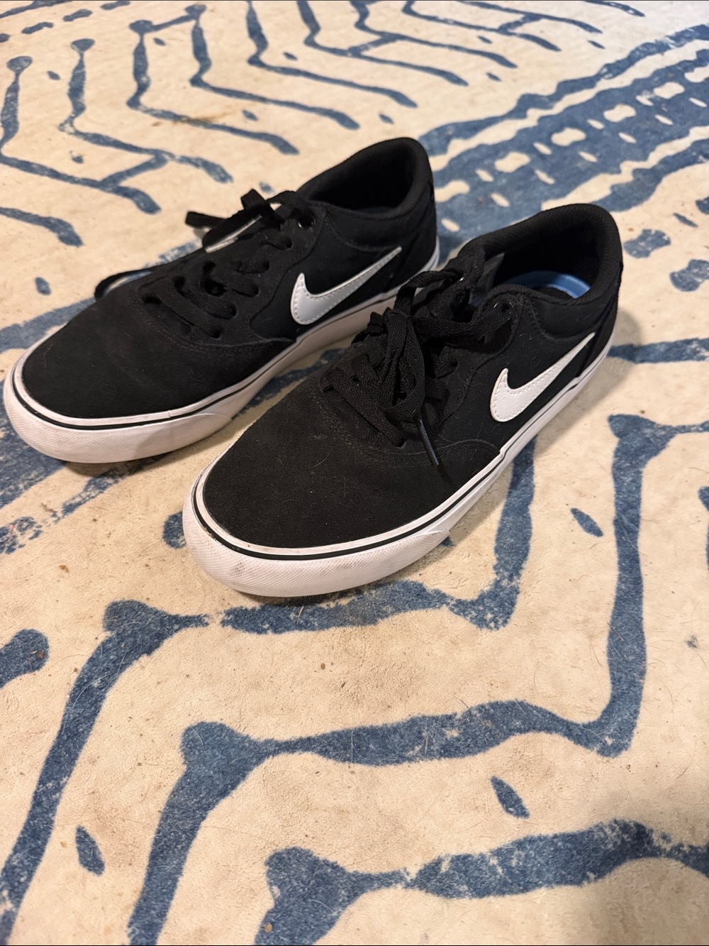 Nike Black and White Low-Top Canvas Sneakers